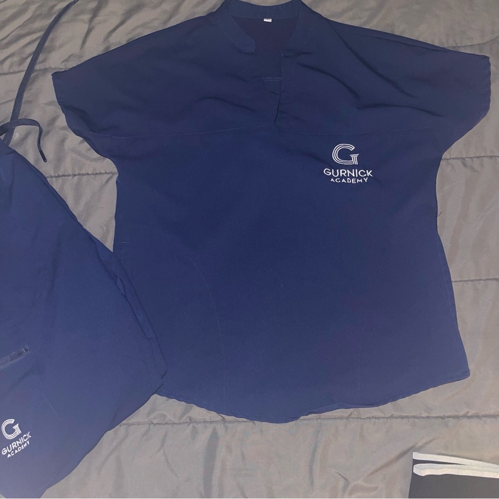 Gurnick Academy Navy Blue Scrub Top S